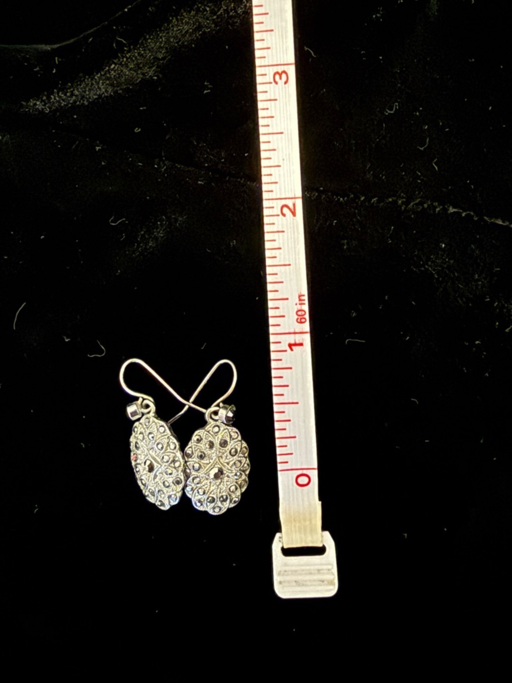Silver-Tone Filigree Drop Earrings - Elegant Floral Design